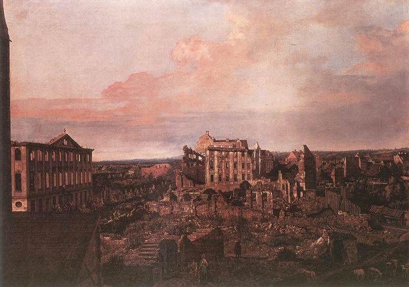 Bernardo Bellotto Ruines de la Pirnaische Vorstadt a Dresde oil painting image